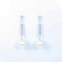 K18WG シロチョウパールピアス