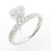 K18WG ハート ダイヤモンドリング