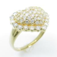 K18YG ハート ダイヤモンドリング