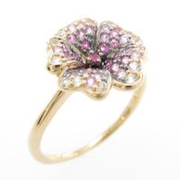 K18PG／K18BG フラワー サファイヤリング