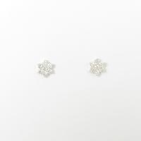 【リメイク】K18WG フラワー ダイヤモンドピアス