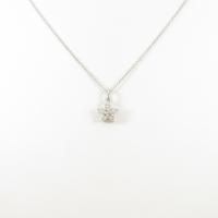 K18WG フラワー ダイヤモンドネックレス