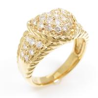 K18YG ハート ダイヤモンドリング