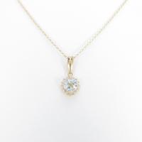 K18YG ハート アクアマリンネックレス