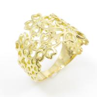 K18YG フラワー ダイヤモンドリング