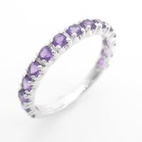 K14WG ハーフエタニティ アメジストリング