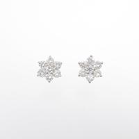 【リメイク】K18WG フラワー ダイヤモンドピアス