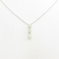 K18WG スリーストーン ダイヤモンドネックレス