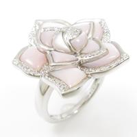 K18WG ローズ マザーオブパールリング