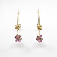 K18YG ガーネットピアス