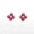 K18YG フラワー ルビーピアス