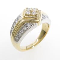 K18YG／PT ダイヤモンドリング