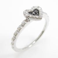 K18WG ハート ダイヤモンドリング