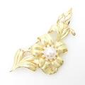 K18YG フラワー アコヤパールブローチ