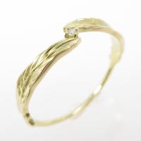 K18YG リーフ ダイヤモンドリング