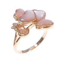 K18PG ハート マザーオブパールリング