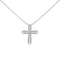 K18WG／PT クロス ダイヤモンドネックレス