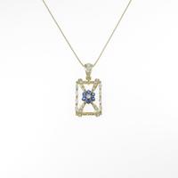K18YG フラワー サファイヤネックレス5％引き