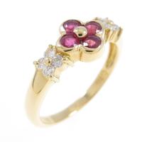 750YG フラワー ルビーリング10％引き