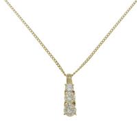 K18YG スリーストーン ダイヤモンドネックレス