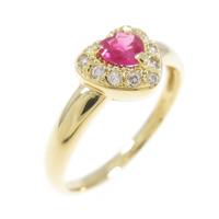 K18YG ハート ルビーリング