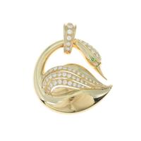 K18YG スワン エメラルドペンダント