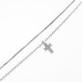 K18WG クロス ダイヤモンドネックレス