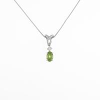 K18WG ペリドットネックレス