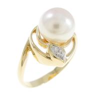 K18YG／PT アコヤパールリング