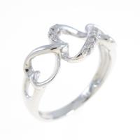 K18WG ハート ダイヤモンドリング