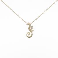 K18YG タツノオトシゴ ダイヤモンドネックレス