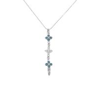 K18WG 2WAY フラワー ダイヤモンドネックレス