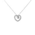 K18WG ハート ダイヤモンドネックレス