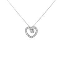 K18WG ハート ダイヤモンドネックレス