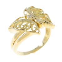 K18YG バタフライ ダイヤモンドリング