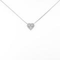 K18WG ハート ダイヤモンドネックレス