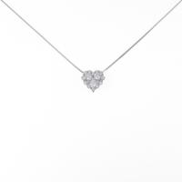 K18WG ハート ダイヤモンドネックレス