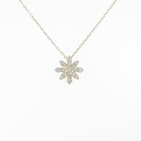 K18YG フラワー ダイヤモンドネックレス