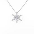 18KWG／K18WG スノーフレーク ダイヤモンドネックレス