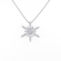 18KWG／K18WG スノーフレーク ダイヤモンドネックレス