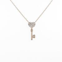 K18PG キー ダイヤモンドネックレス