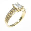 【リメイク】K18YG ダイヤモンドリング 1．007ct・VLY・SI1・エメラルドカット