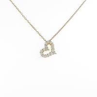 K18YG ハート ダイヤモンドネックレス