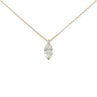 【リメイク】K18YG ダイヤモンドネックレス 0．607ct・L・VS1・マーキスカット