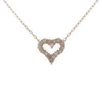 K18PG ハート ダイヤモンドネックレス