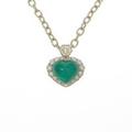 750YG ハート エメラルドネックレス