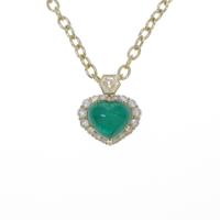 750YG ハート エメラルドネックレス