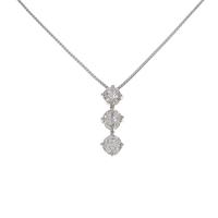 PT スリーストーン ダイヤモンドネックレス