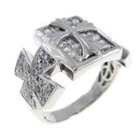 K18BG クロス ダイヤモンドリング