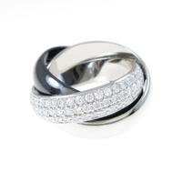 カルティエ トリニティ ブラック＆ホワイト ラージ リング